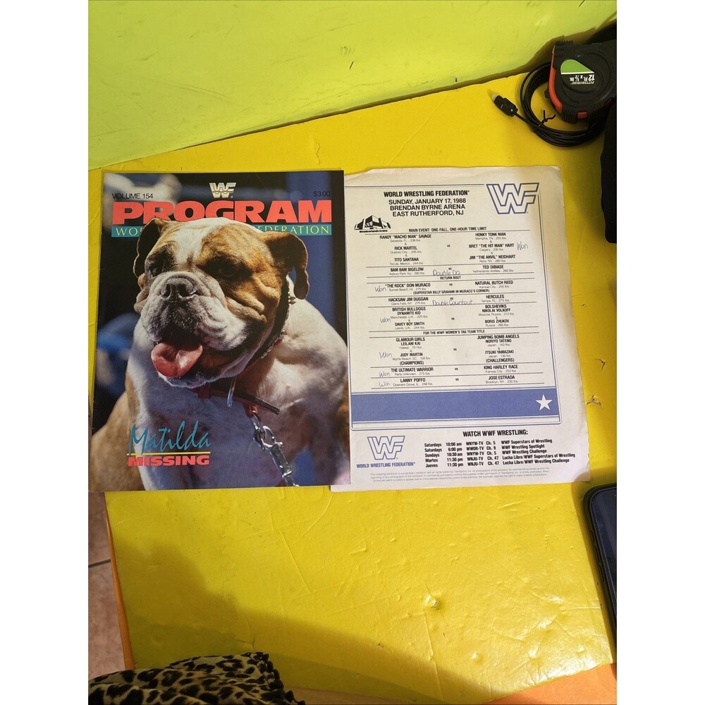 WWF 1987 Wrestling Program Magazine 154 MATILDA wwe w/ Merchandize Catalog
